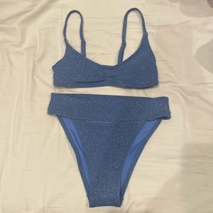 sparkly blue aeropostale bikini set xs
